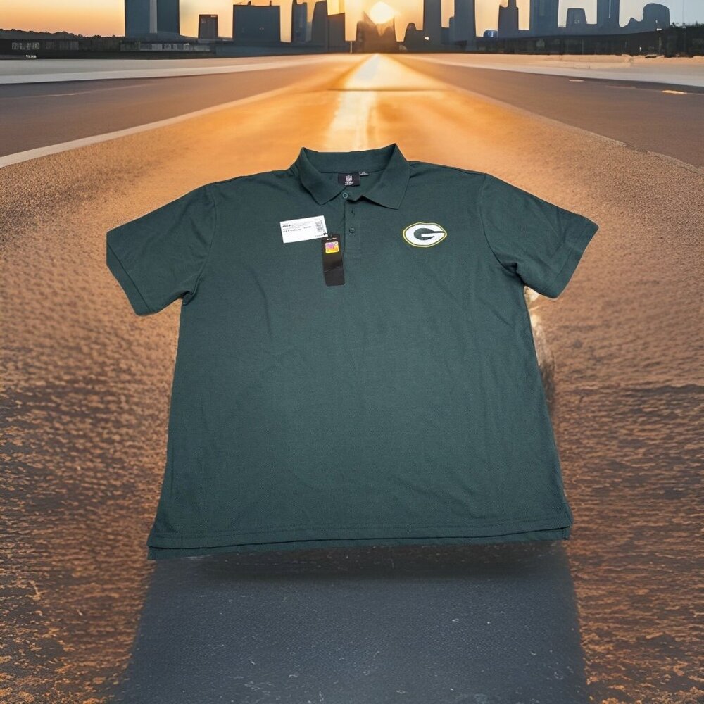 ✅Green Bay Packers NFL Team Apparel Size 2XL Men's Short Sleeve Polo Shirt NWT